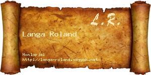 Langa Roland névjegykártya
